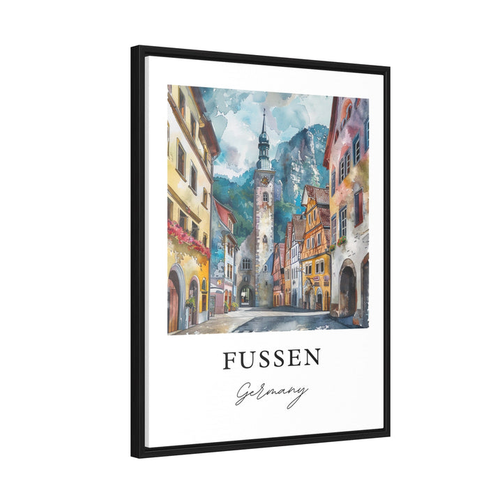 Fussen Germany Art, Ostallgäu Print, Fussen Watercolor Art, Fussen Germany Gift,