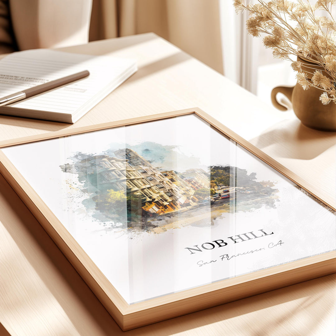 Nob Hill, California – Watercolor Art Print