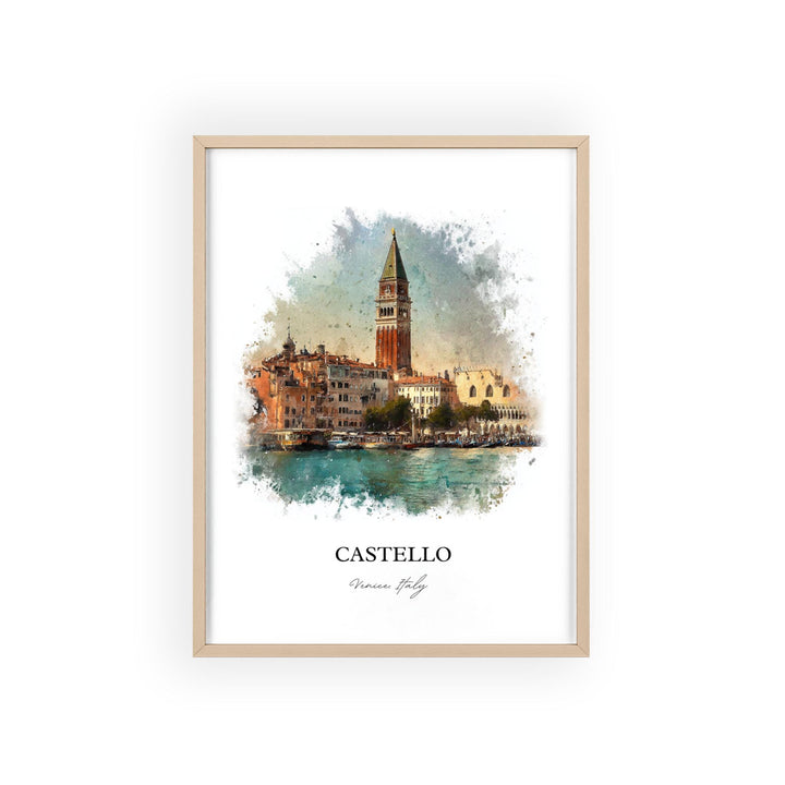 Castello Venice Wall Art, Castello Venice Print, Venice IT Watercolor Art, Venice Italy Gift, Travel Print, Travel Poster, Housewarming Gift