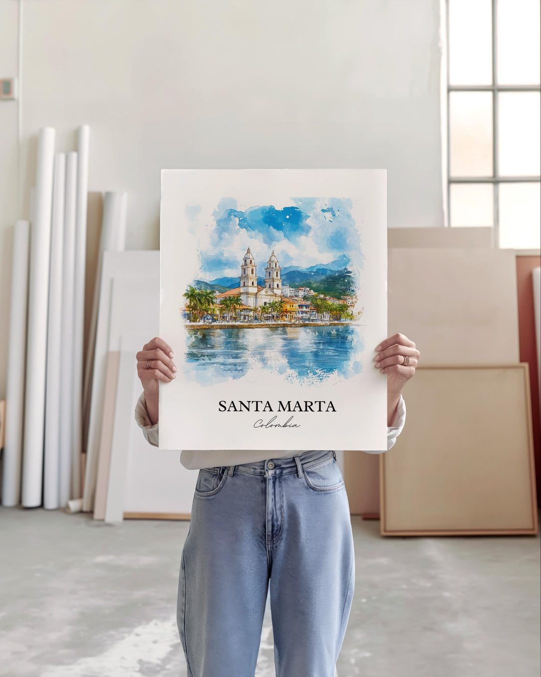 Santa Marta Wall Art, Magdalena Print, Colombia Watercolor Art, Santa Marta Gift, Travel Print, Travel Poster, Housewarming Gift