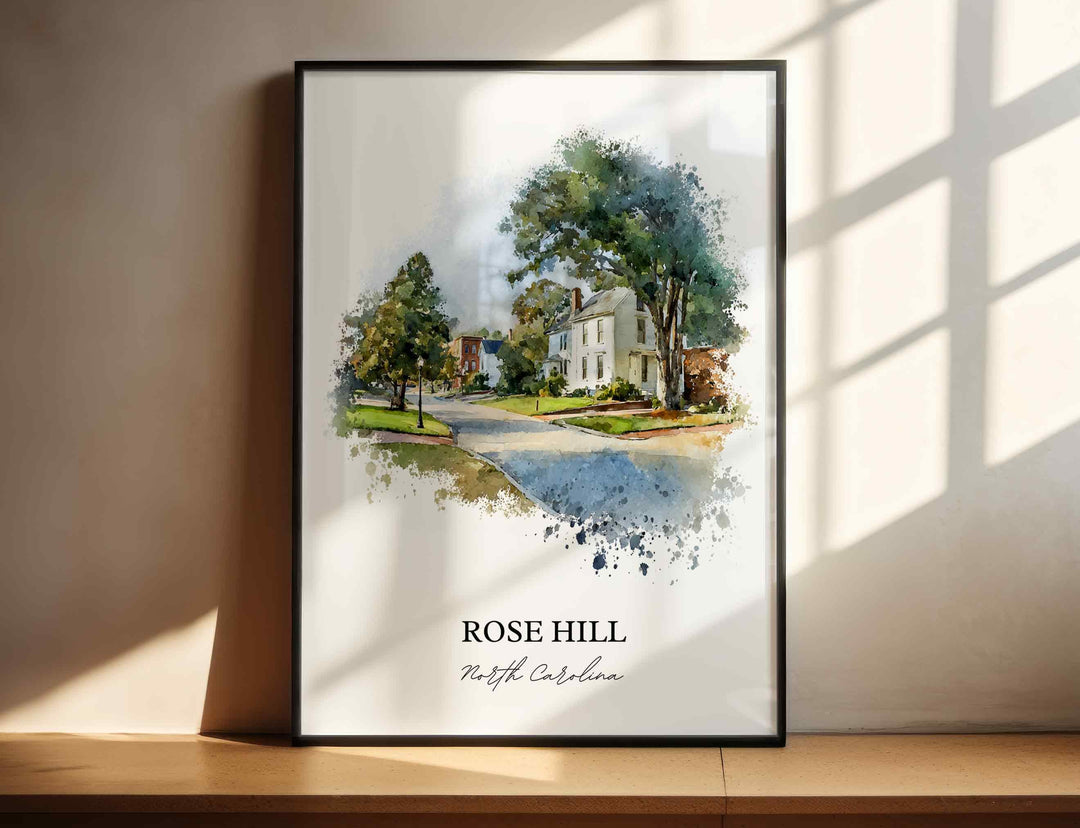 Rose Hill, North Carolina – Watercolor Art Print