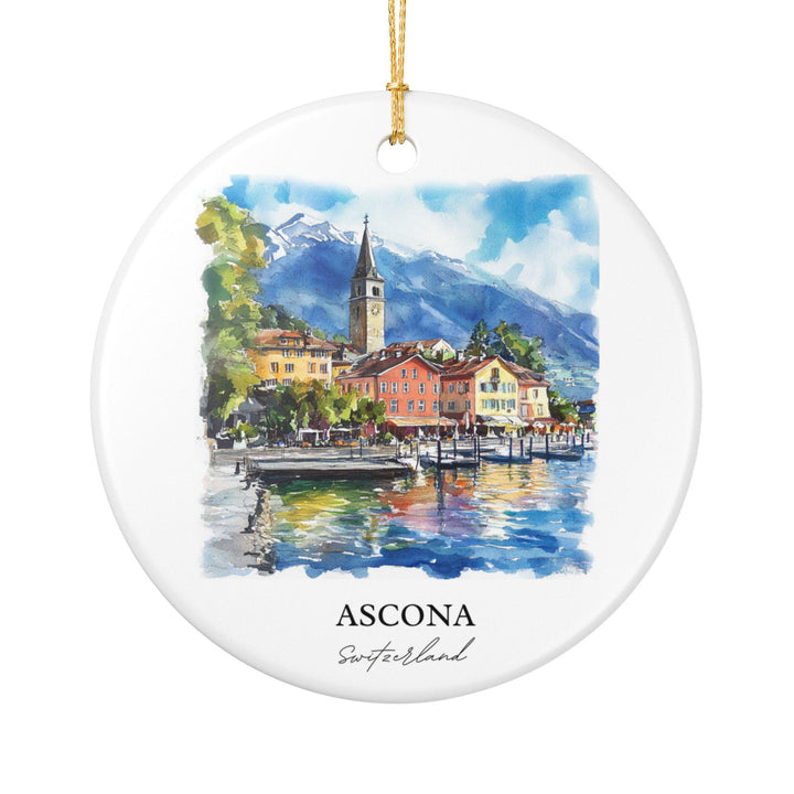 Ascona Switzerland Ornament: Unique Ascona Souvenir, Ascona Xmas Decor, and Authentic Switzerland Gift