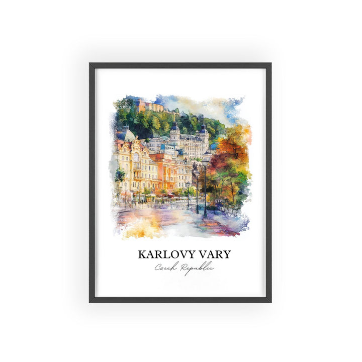 Karlovy Vary Wall Art, Czech Republic Print, Carlsbad Watercolor Art, Karlovy Vary Gift, Travel Print, Travel Poster, Housewarming Gift
