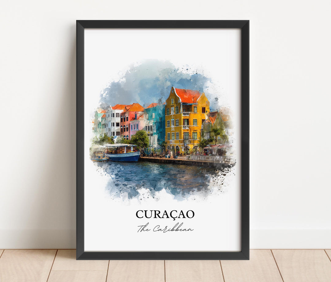 Curaçao Wall Art, Curaçao Print, Curaçao Watercolor, Curaçao Island Gift, Travel Print, Travel Poster, Housewarming Gift