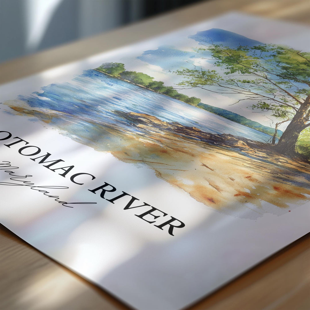Potomac River Wall Art, Potomac MD Print, Maryland Watercolor Art, Potomac River Gift, Travel Print, Travel Poster, Housewarming Gift