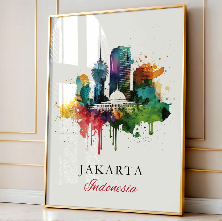 Jakarta Indonesia wall art - Indonesia, Jakarta poster, Jakarta Wedding gift, Birthday present, Custom Text, Personalised Gift