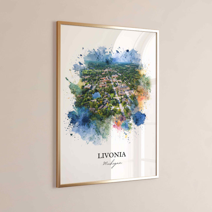 Livonia, Michigan – Watercolor Art Print
