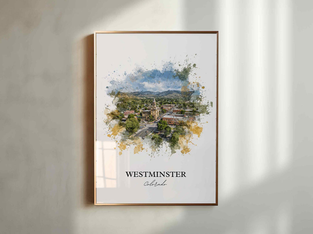 Westminster CO Wall Art, Colorado Print, Colorado Watercolor Art, Westminster CO Gift, Travel Print, Travel Poster, Housewarming Gift