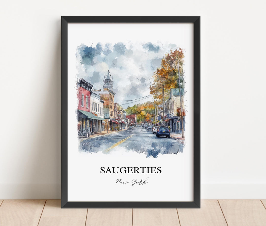 Saugerties NY Wall Art, Ulster County Print, Catskills NY Artwork, Saugerties New York Gift, Travel Print, Travel Poster, Housewarming Gift
