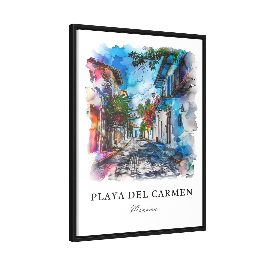 Playa Del Carmen MX Wall Art, PDC Mexico Print, Playa Del Carmen Watercolor, Cancun Gift,