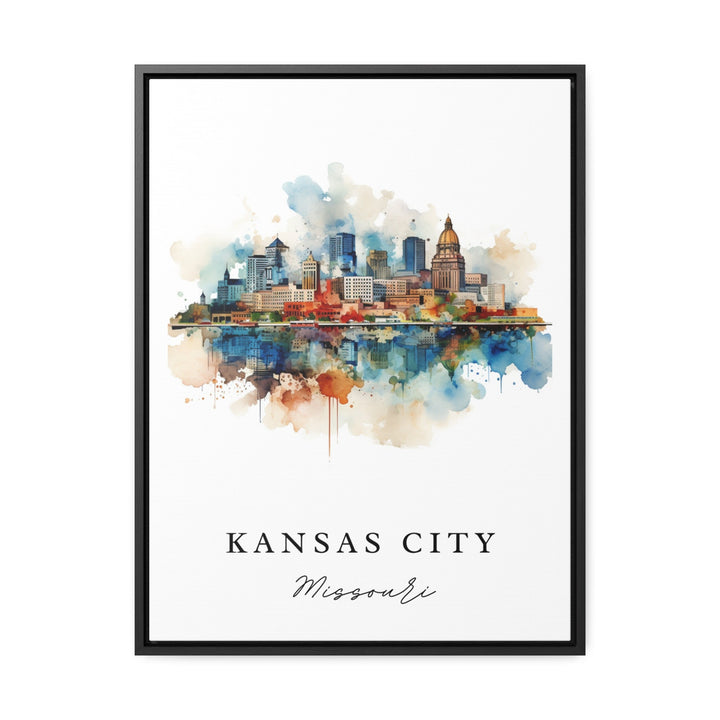 Kansas City traditional travel art - Missouri, Kansas City poster, Wedding gift, Birthday present, Custom Text, Personalized Gift