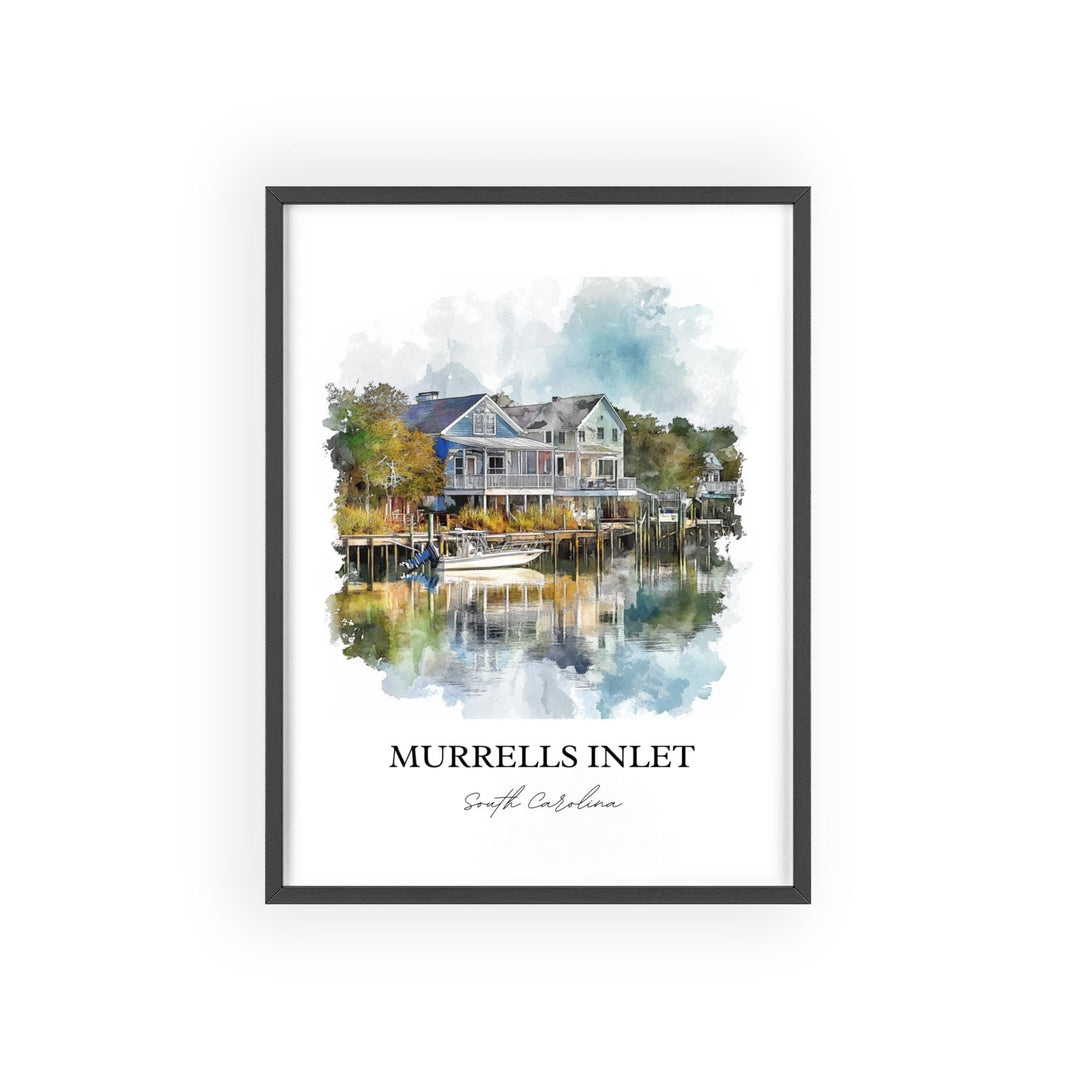 Murrells Inlet SC Wall Art, Georgetown County Print, SC Watercolor Art, Murrells Inlet Gift, Travel Print, Travel Poster, Housewarming Gift