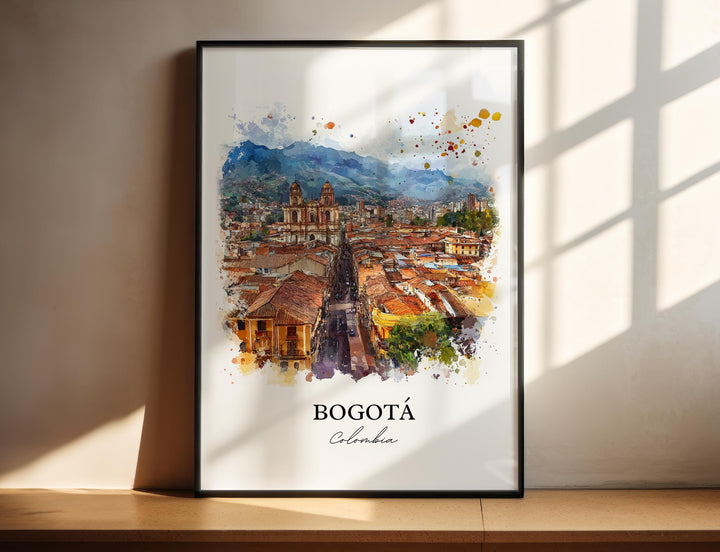 Bogotá Wall Art, Bogotá Colombia Print, Colombia Watercolor Art, Bogotá Skyline Gift, Travel Print, Travel Poster, Housewarming Gift