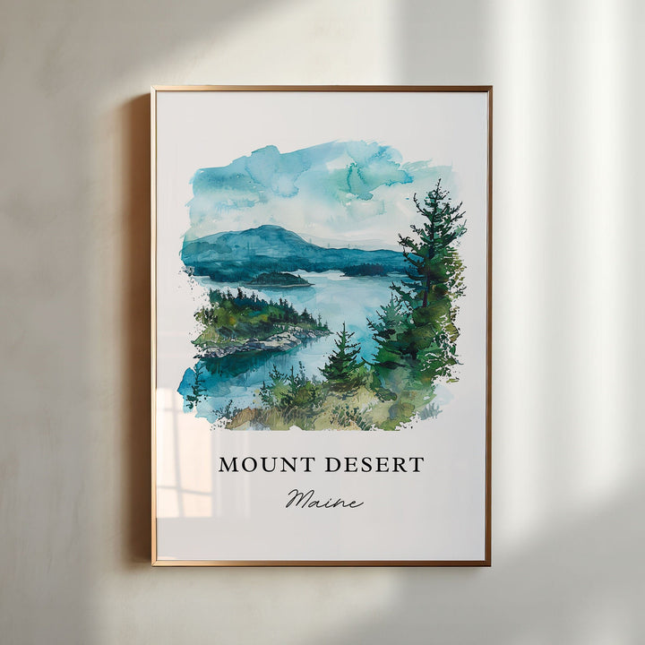 Mount Desert Maine Art, Mount Desert Print,  Hancock County Watercolor, Mt Desert Maine Gift,