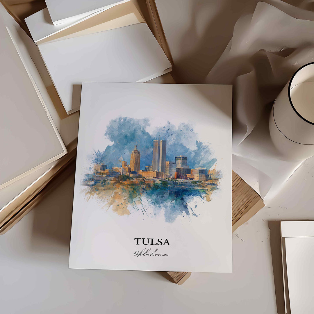 Tulsa, Oklahoma – Watercolor Art Print