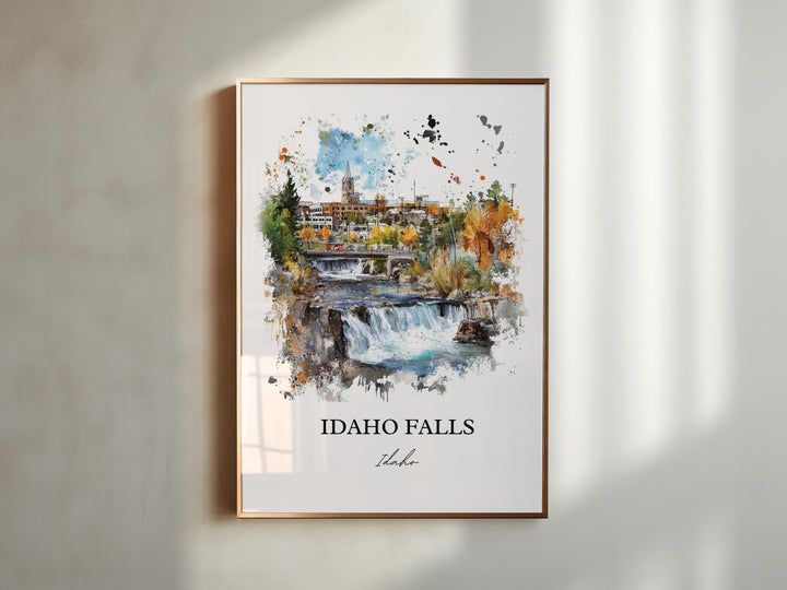 Idaho Falls Wall Art, Bonneville County Print, Idaho Watercolor Art, Idaho Falls Gift, Travel Print, Travel Poster, Housewarming Gift
