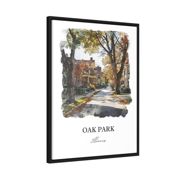 Oak Park IL Wall Art, Cook County Print, Chicago Suburbs Watercolor Art, Oak Park Gift, Travel Print, Travel Poster, Housewarming Gift