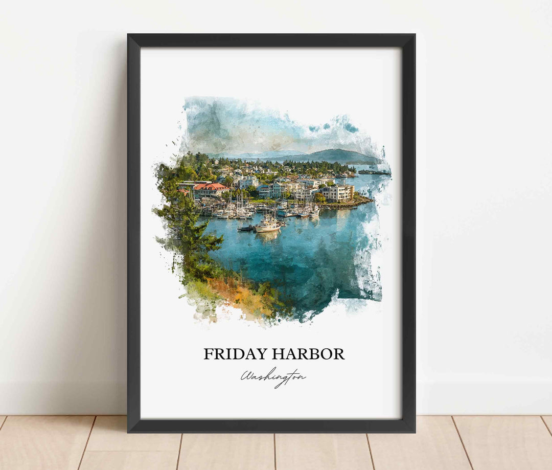 Friday Harbor, Washington – Watercolor Art Print