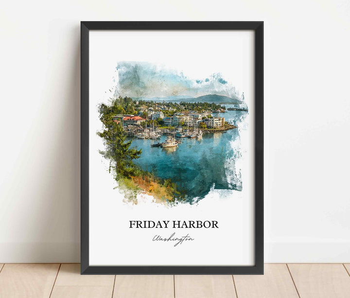 Friday Harbor, Washington – Watercolor Art Print