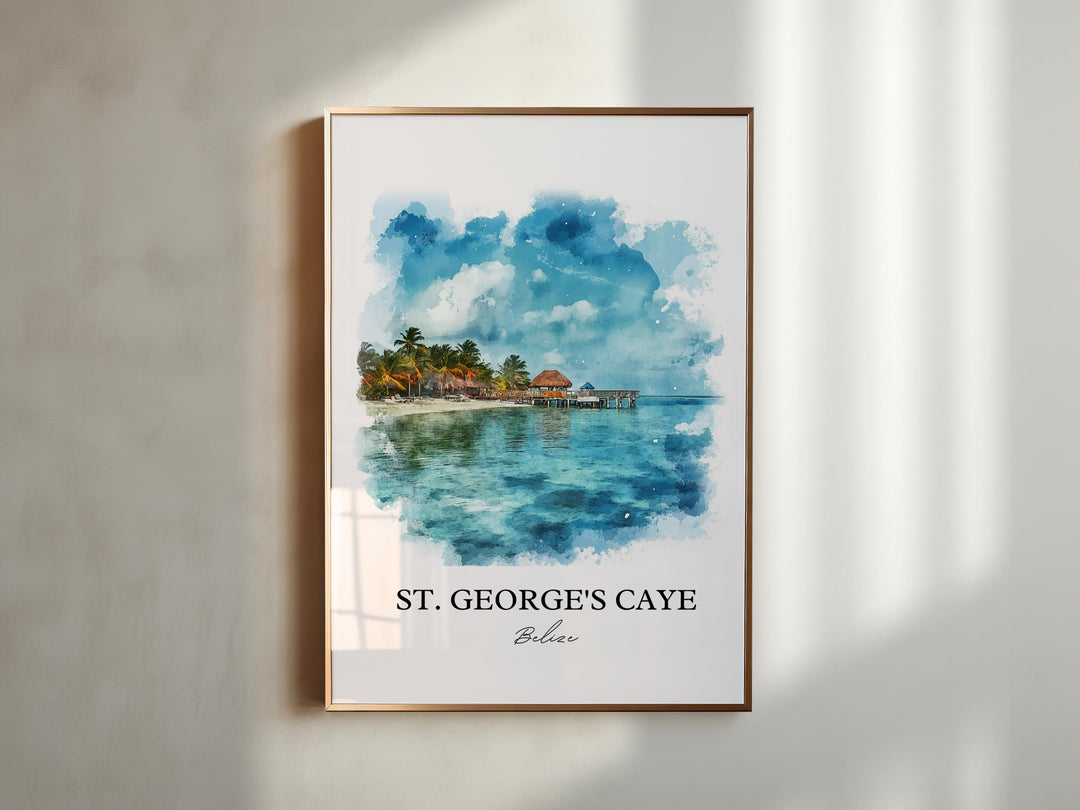 St. George's Caye, Belize – Watercolor Art Print