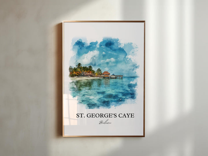 St. George's Caye, Belize – Watercolor Art Print