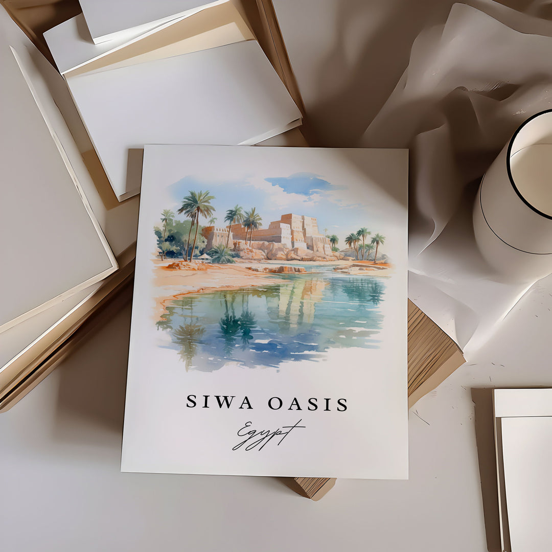 Siwa Oasis Egypt wall art - Egypt, Siwa Oasis poster print, Siwa Oasis Wedding gift, Birthday present, Custom Text, Perfect Gift