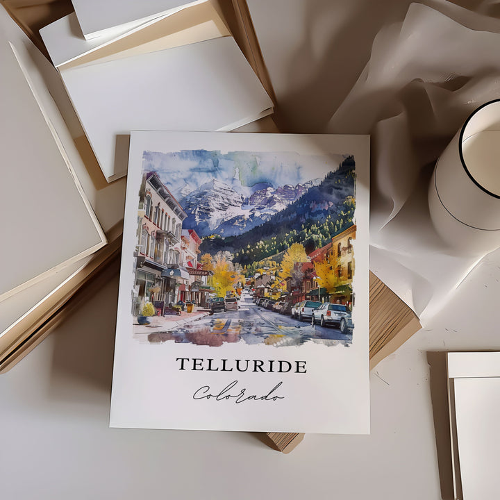 Telluride CO Wall Art, Telluride Print, Telluride CO Watercolor, Telluride Gift, Telluride