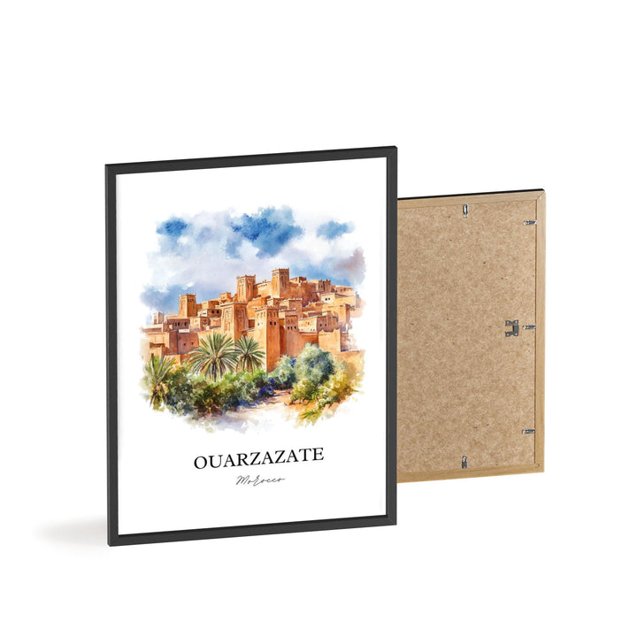 Ouarzazate Wall Art, High Atlas Mountains Print, Morocco Watercolor Art, Ouarzazate Gift, Travel Print, Travel Poster, Housewarming Gift