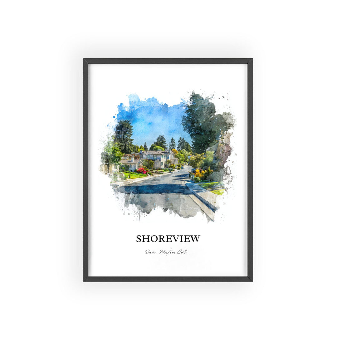 Shoreview, California – Watercolor Art Print