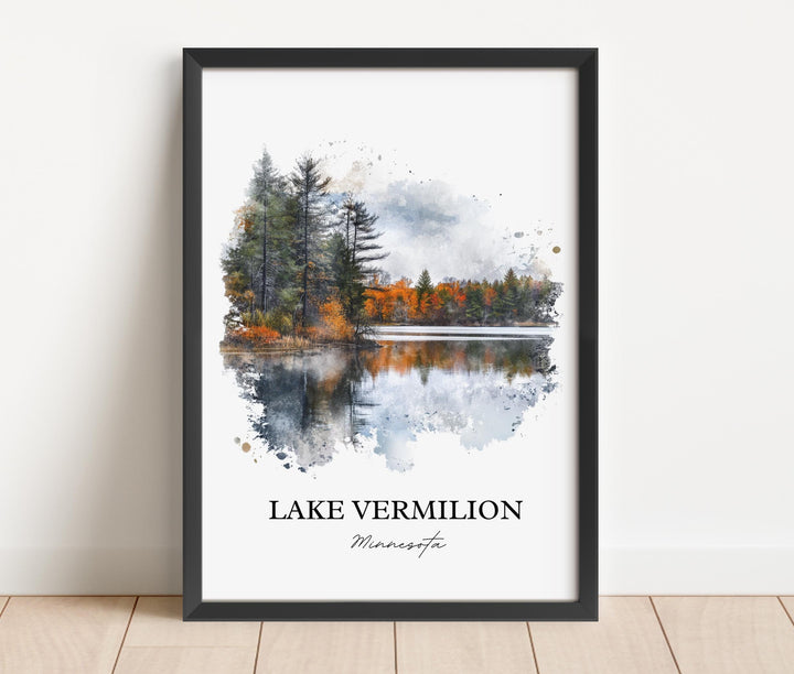 Lake Vermilion Wall Art, Tower Minnesota Print, Minnesota Watercolor, Lake Vermilion MN Gift, Travel Print, Travel Poster, Housewarming Gift