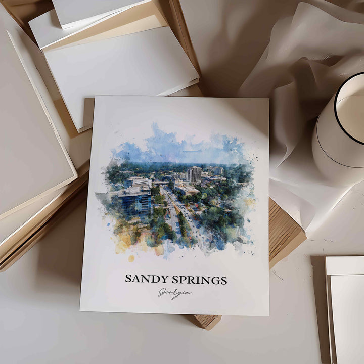 Sandy Springs, Georgia – Watercolor Art Print