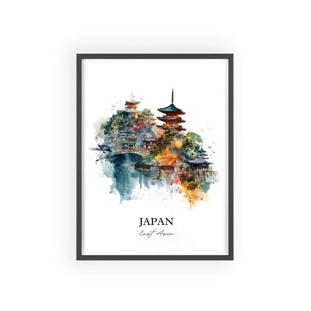 Japan Wall Art, Japan Print, Japan Watercolor Art, Japanese Gift, Travel Print, Travel Poster, Housewarming Gift