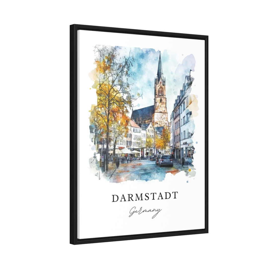 Darmstadt Germany Wall Art, Darmstadt Print, Frankfurt Watercolor Art, Dramstadt Gift,