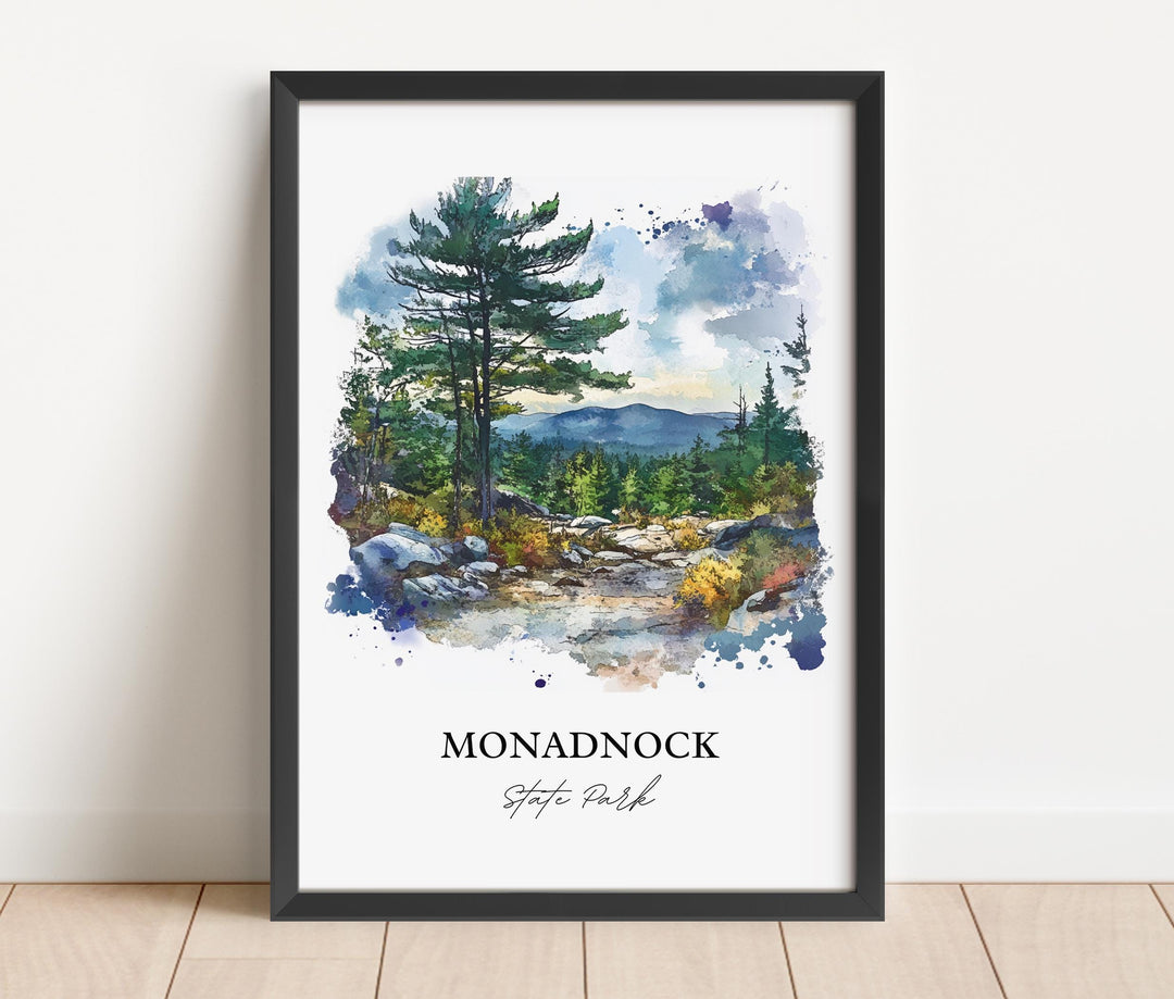 Monadnock State Park Art, Cheshire County Print, New Hampshire Artwork, Monadnock NH Gift, Travel Print, Travel Poster, Housewarming Gift
