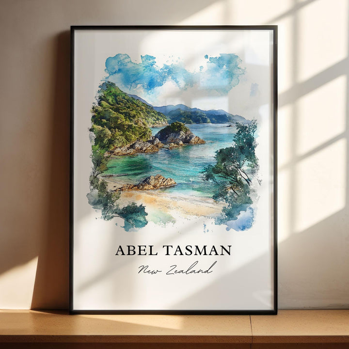 Abel Tasman National Park Art, Abel Tasman Print, South Island Watercolor, New Zealand Gift, Travel Print, Travel Poster, Housewarming Gift