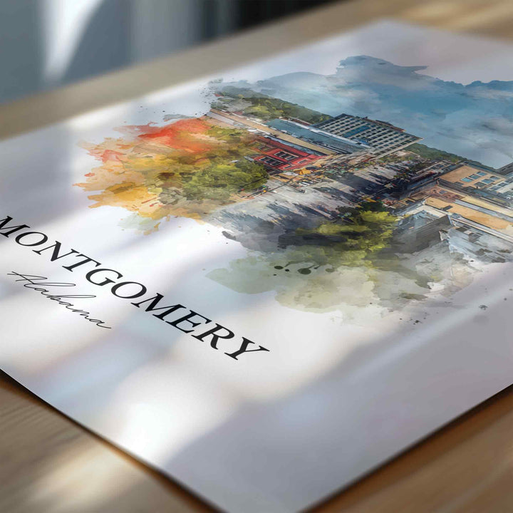 Montgomery, Alabama – Watercolor Art Print