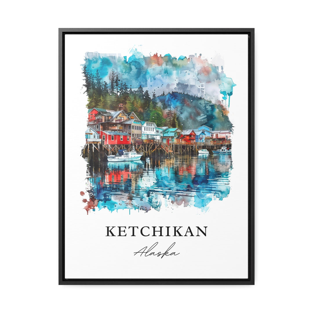 Ketchikan Wall Art, Revillagigedo Island Print, Ketchikan Watercolor, Inside Passage AK Gift,