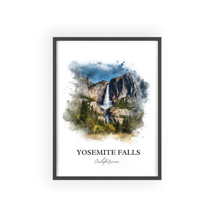 Yosemite Falls Wall Art, Yosemite Print, California Watercolor Art, Yosemite Falls Gift, Travel Print, Travel Poster, Housewarming Gift