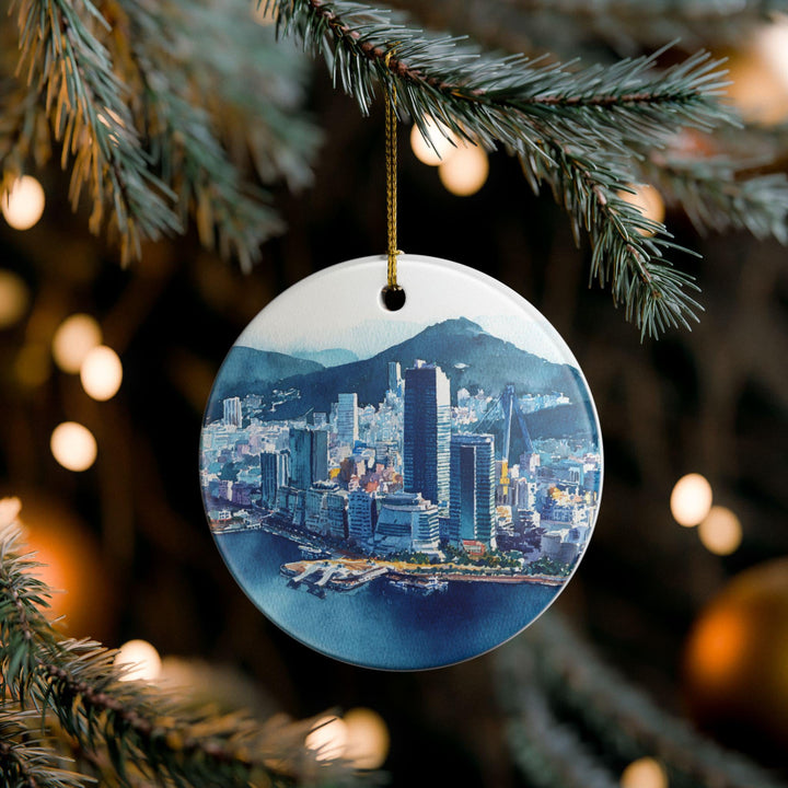 Busan South Korea Ornament: Unique Busan Souvenir, Busan Xmas Decor, and Authentic Busan Skyline Gift