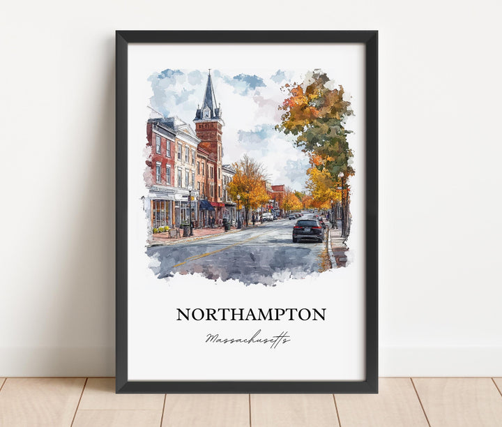 Northampton MA Wall Art - Massachusetts Print