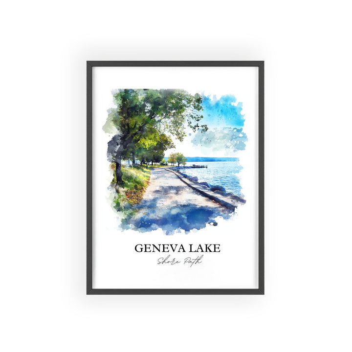 Geneva Lake WI Art, Walworth County Print, Wisconsin Artwork, Geneva Lake Shore Point Gift, Travel Print, Travel Poster, Housewarming Gift