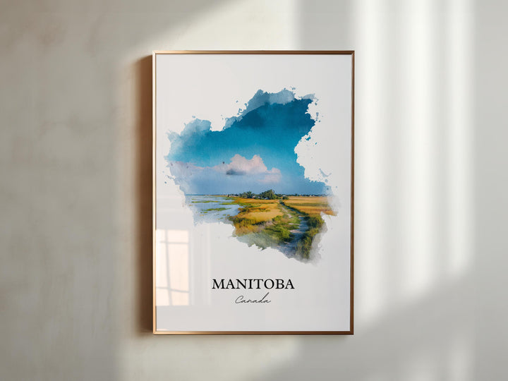 Manitoba Canada Wall Art, Manitoba Print, Manitoba Watercolor Art, Manitoba Gift, Canada Travel Print, Travel Poster, Housewarming Gift