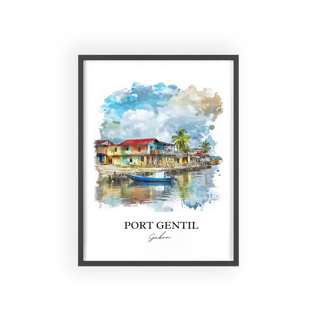 Port-Gentil, Gabon – Watercolor Art Print