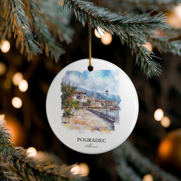 Pogradec Albania Ornament: Unique Pogradec Souvenir, Pogradec Xmas Decor, and Authentic Albania Gift