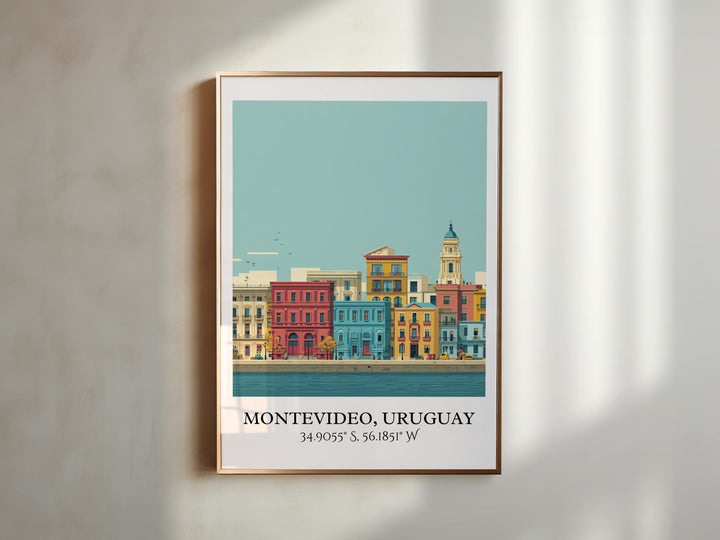 Montevideo Art, Montevideo Retro Travel Art, Montevideo Home Decor, Uruguay Gift, Uruguay Travel Art, Travel Prints, Housewarming Gift