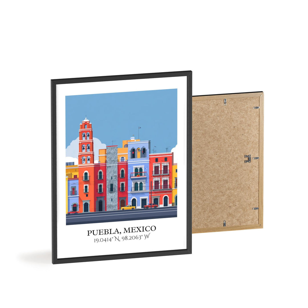 Puebla MX Art, Puebla Retro Travel Art, Puebla Home Decor, Puebla Gift, Puebla Mexico Travel Art, Travel Prints, Housewarming Gift