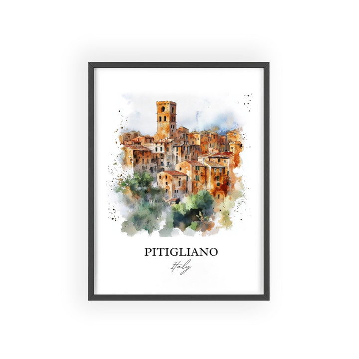 Pitigliano Wall Art, Grosseto Province Print, Italy Watercolor Art, Pitigliano Italy Gift, Travel Print, Travel Poster, Housewarming Gift