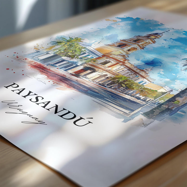 Paysandú Wall Art, Uruguay Print, Uruguay Watercolor Art, Paysandú Gift, Travel Print, Travel Poster, Housewarming Gift
