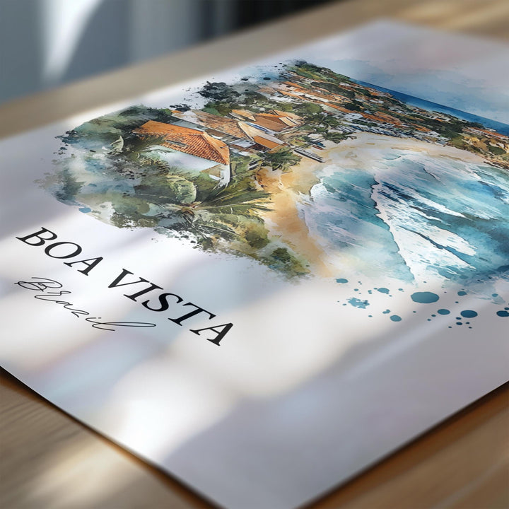 Boa Vista Wall Art, Roraima Print, Brazil Watercolor Art, Boa Vista Brazil Gift, Travel Print, Travel Poster, Housewarming Gift