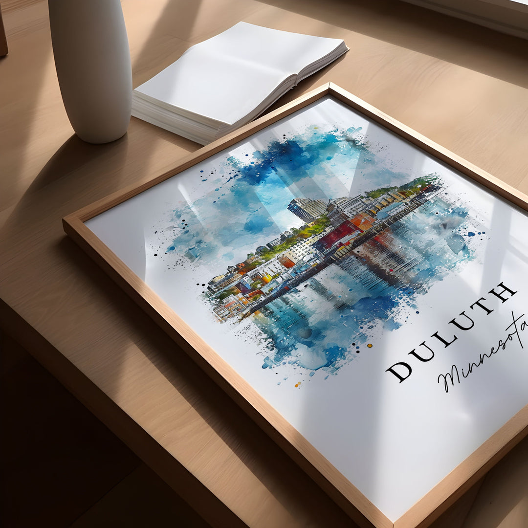 Duluth MN wall art - Minnesota, Duluth print, Duluth Wedding gift, Duluth Birthday present, Custom Text, Perfect Gift